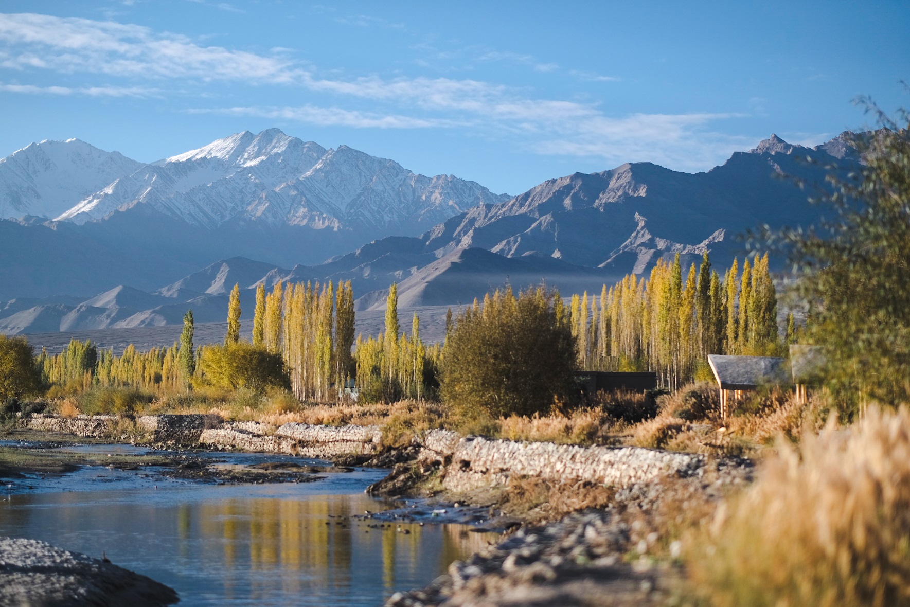 Cottages and the Indus River